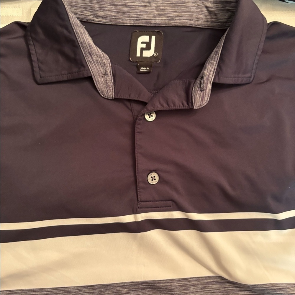 FootJoy Golf Polo Shirt Men’s XL Navy Heather Stripe – Apopka Blue Darters Golf